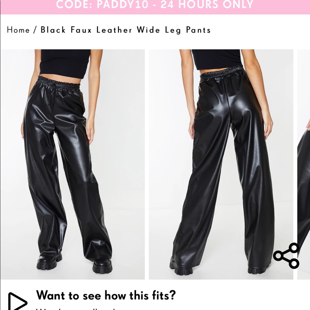 prettylittlething leather pants